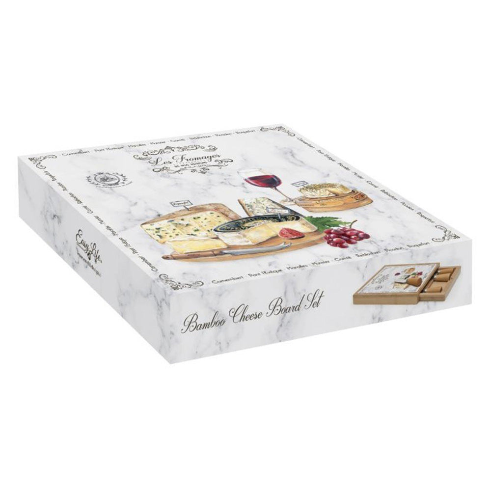 Set tocator si 4 cutite pentru branza, 25x25 cm, Les Fromages - COOKSHOP SPECIALS