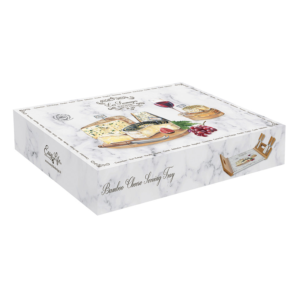 Set tocator si 4 cutite pentru branza, 44x28 cm, Les Fromages - COOKSHOP SPECIALS
