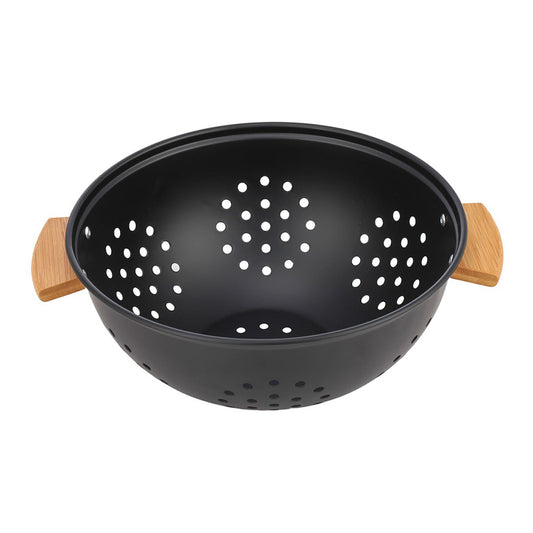 Strecuratoare din metal, cu 2 manere din lemn, negru, 24 cm - COOKSHOP SPECIALS