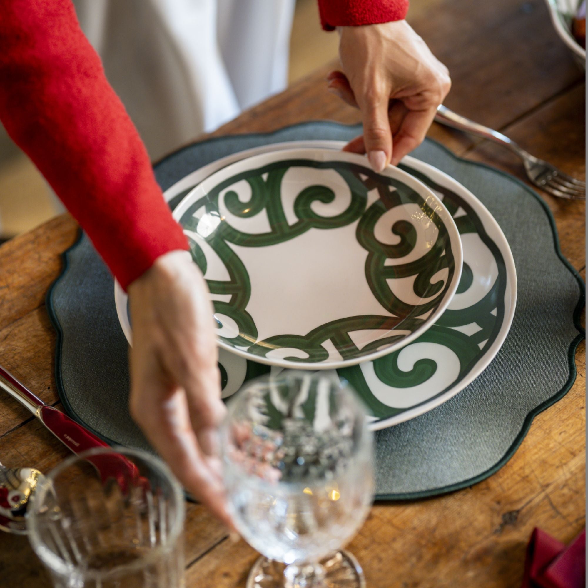 Suport farfurie, verde, 38 cm, Flowers - GUZZINI