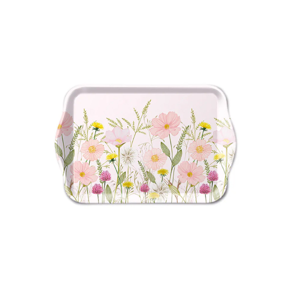 Tava pentru servire, 13x21 cm, Pastel Flowers Pink - AMBIENTE