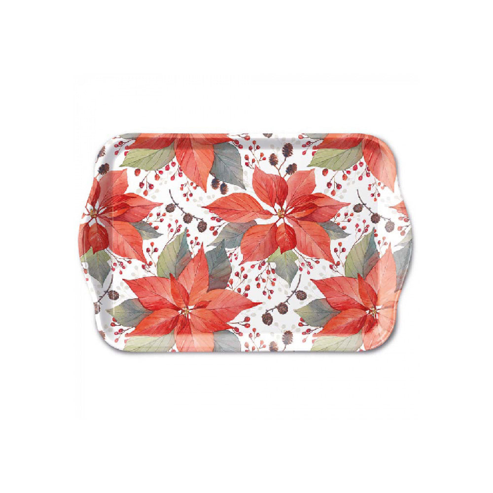 Tava pentru servire, 13x21 cm, Poinsettia and berries - AMBIENTE