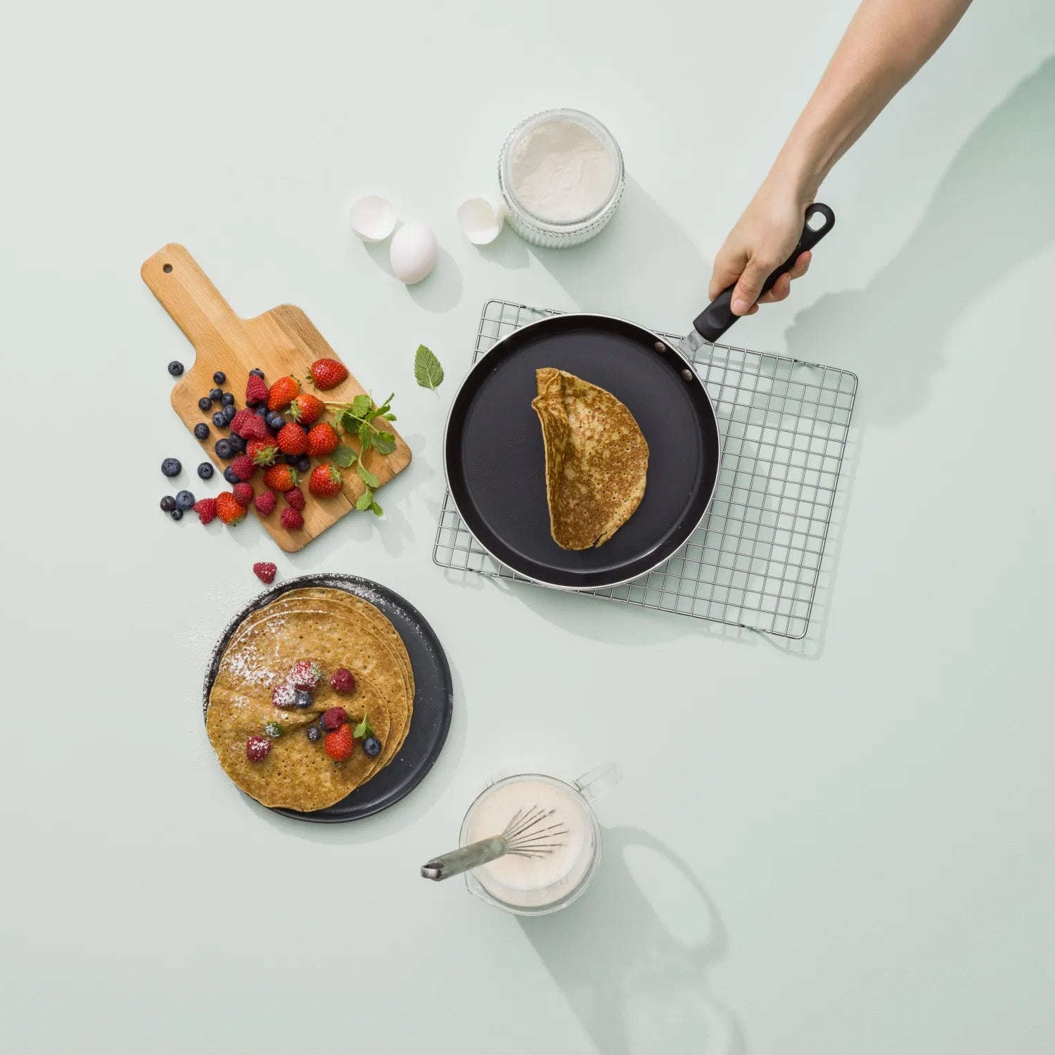 Tigaie pentru clatite, antiaderenta, Green Chef Essentials, 24 cm - GREENPAN