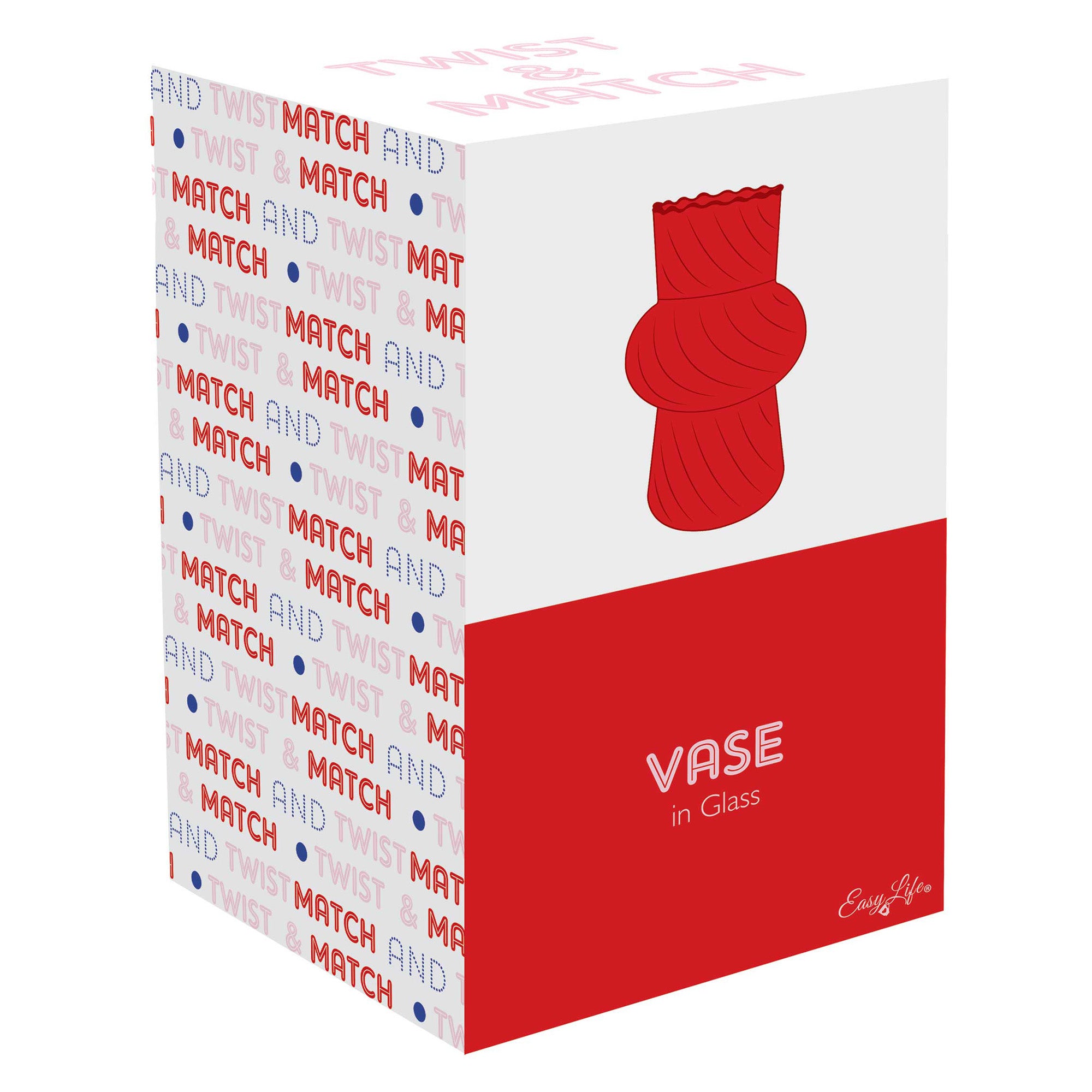 Vaza din sticla, rosu, 20 cm, Twist & Match - COOKSHOP SPECIALS