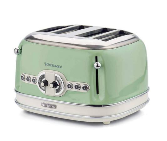Toaster pentru 4 felii de paine, verde, Vintage - ARIETE