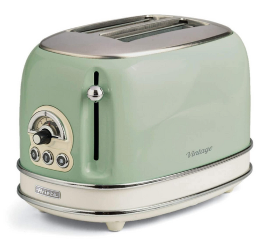 Toaster pentru 2 felii de paine, verde, Vintage - ARIETE