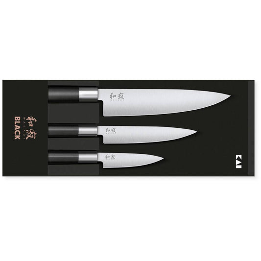 Set de 3 cutite, Wasabi Black - KAI