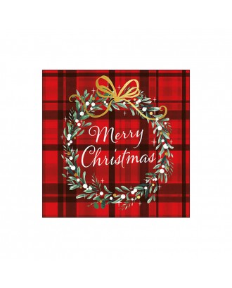 Servetele de masa, 20 buc, 25x25 cm, Christmas Plaid Red - AMBIENTE