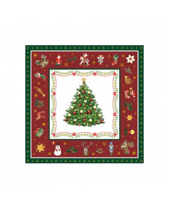 Servetele de masa, 20 buc, 33x33 cm, Christmas Evergreen Red - AMBIENTE