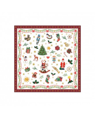 Servetele de masa, 20 buc, 33x33 cm, Christmas Ornaments Red - AMBIENTE