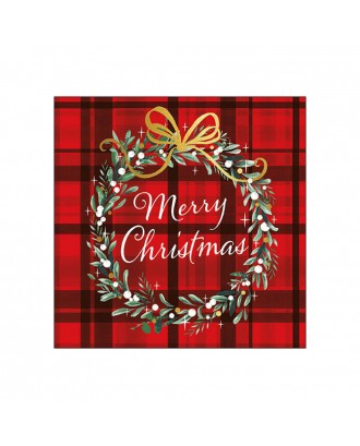 Servetele de masa, 20 buc, 33x33 cm, Christmas Plaid Red - AMBIENTE