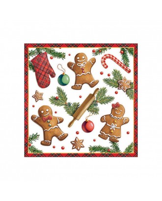 Servetele de masa, 20 buc, 33x33 cm, Gingerbread Cookies - AMBIENTE