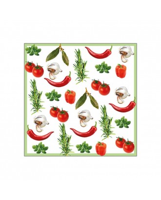 Servetele de masa, 20 buc, 33x33 cm, Italian Vegetables - AMBIENTE