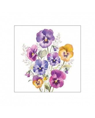 Servetele de masa, 20 buc, 33x33 cm, Pansies - AMBIENTE