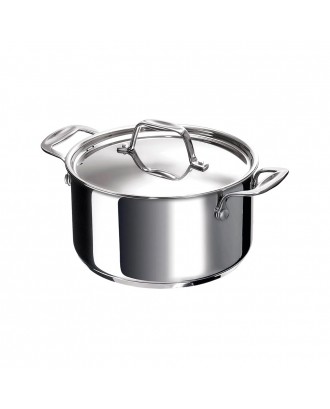 Oala cu capac, inox, 2.4 L, 18 cm, Chef - BEKA