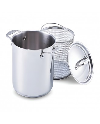 Oala pentru sparanghel cu strecuratoare, inox, 4 L, 16 cm, Chef - BEKA