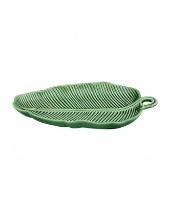 Platou ceramic frunza de banan, 26.5 cm, Folhas - BORDALLO PINHEIRO