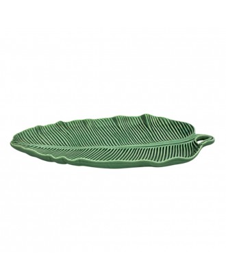 Platou ceramic frunza de banan, 39 cm, Folhas - BORDALLO PINHEIRO