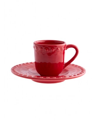 Set rosu pentru cafea, 150 ml, Fantasy - BORDALLO PINHEIRO