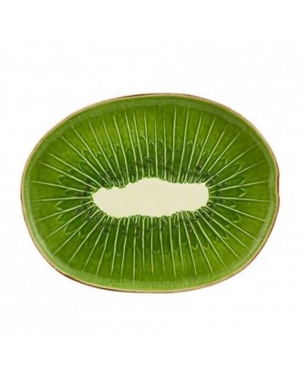 Platou oval, 40 cm, Frutos Tropicais Kiwi - BORDALLO PINHEIRO