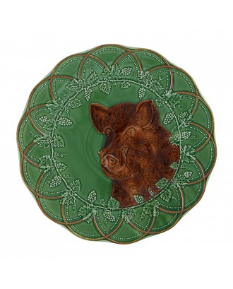 Platou rotund, ceramica, 38 cm, Boar Bosque - BORDALLO PINHEIRO