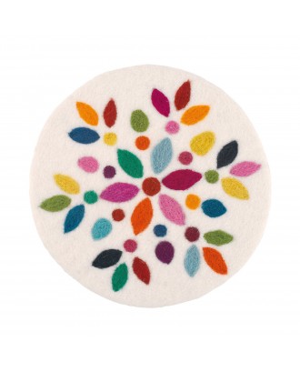 Suport rotund din lana, multicolor, 21 cm, Lana Fiore - CILIO