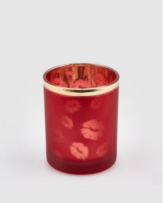 Suport pentru lumanare, rosu, 10 cm, Kiss - SIMONA'S Cookshop