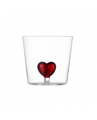 Pahar pentru apa, inima rosie, 8 cm, Cuore - designer Alessandra Baldereschi - ICHENDORF