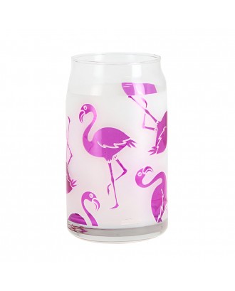 Pahar din sticla, 450 ml, Paradise Flamingo - SIMONA'S COOKSHOP