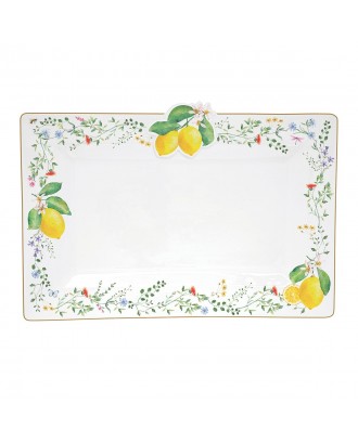 Platou din portelan, 36x24 cm, Fleurs Citrons - SIMONA'S COOKSHOP