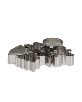 Set 6 forme pentru biscuiti, modele de craciun, inox - PATISSE