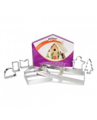 Set 7 forme pentru biscuiti, Gingerbread House, inox, X-MAS - PATISSE