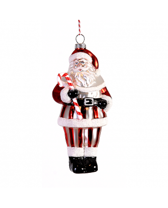 Ornament Mos Peppermint cu baston, rosu, 16 cm - SIMONA'S COOKSHOP