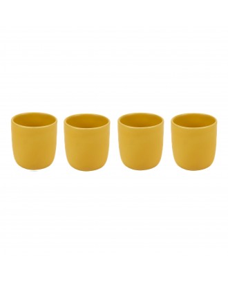 Set 4 cesti ceramica pentru espresso, 9 cm, Mira Yellow - VILLACER