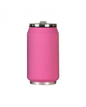 Cutie izoterma cu pai, 280ml, roz, colectia Soft touch - YOKO DESIGN