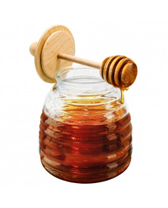 Recipient pentru miere cu dozator din lemn - VIN BOUQUET