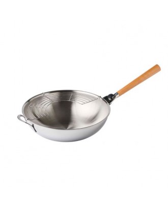 Tigaie wok otel inoxidabil cu maner detasabil Gourmet - 32 cm, MASTRAD